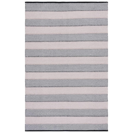 Safavieh 8 x 10 ft. Striped Kilim Flat Weave Rectangle Area Rug Ivory & Black STK803Z-8